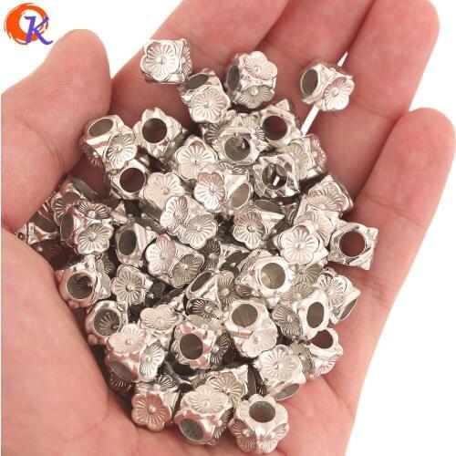 Cordial Design 8*8MM 500Pcs/Lot Acrylic Beads/Earring Findings/Rhodium Plating/Flower Shape/Hand Made/Beads Jewelry Making