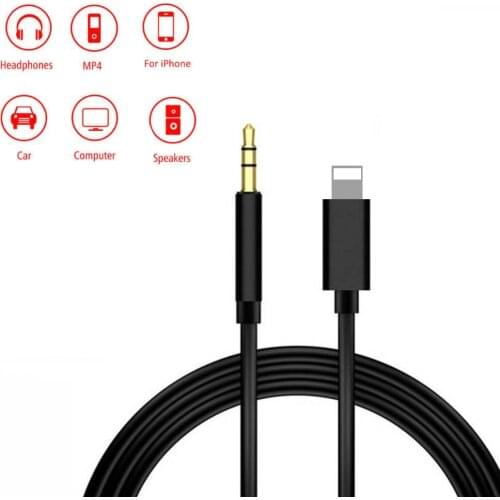 1M For Lightning to 3.5mm Audio Adapter Male AUX Headphone Cable Car Converter for iPhone 7 8 XR XS 1112 Newest IOS Syetem