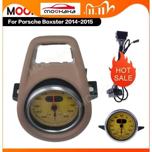 For Porsche Boxster 2014 2015 Car Console Dashboard Stopwatch Inner Dash Board Clock Compass Box and Needle Synchronised Time