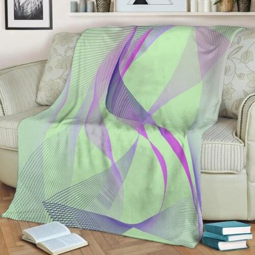 Abstract Geometric Pattern 3D Printed Velvet Plush Throw Fleece Blanket Bedspread Sherpa Blanket Home Decora