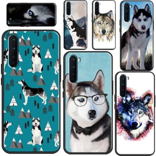 Siberian Husky Dog Case For OnePlus 8T 7T Nord 8 9 Pro Coque For OPPO Realme 7 Pro Q3 6 8 Pro GT C3 C21 C15