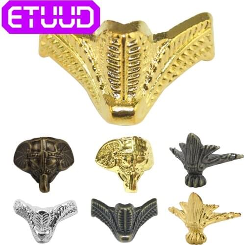 4pcs Zinc alloy/Plastic Jewelry Box Wooden Case Antique Guard Protection Feet Leg material Chest Gift Decorative Feet Leg Corner