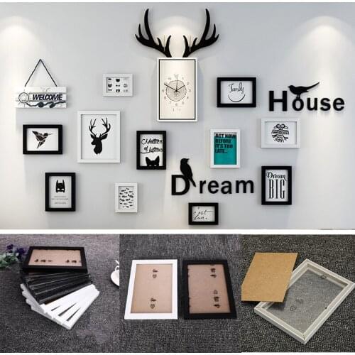 Wood Picture Frames Wall Photo Frame Family Pictures Photos Display Room Home Decor Painting Poster Photos Frames for Pictures