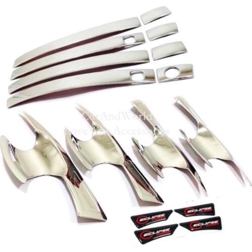 For Mitsubishi Eclipse Cross 2018-2020 Door Handle Bowl Cover With Smart Key Hole Trims Stainless Steel Car-Styling Accessories