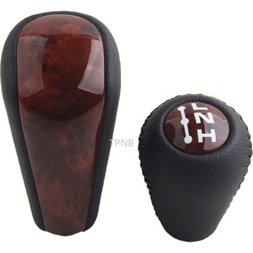 For Toyota Prado 120 2003 2004 2005 2006 2007 2008 2009 Replacement of Genuine Leather Peachwood and Black Gear Head Accessories