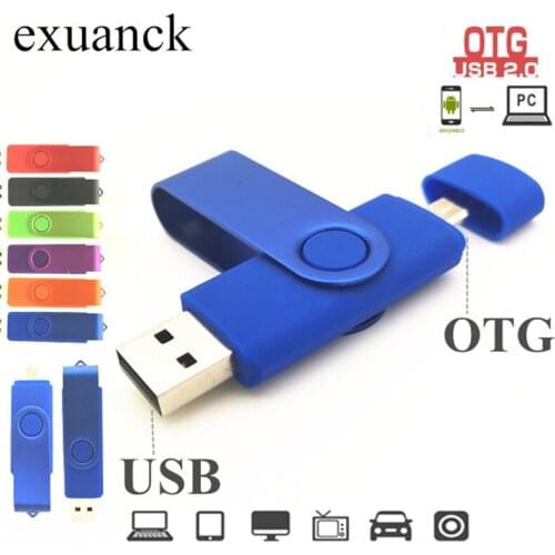 DOUBLE USE OTG Mini metal usb flash drive 128GB 64GB pen Drive 32GB 16GB usb 2.0 flash stick 8gb pendrive cle usb free shipping