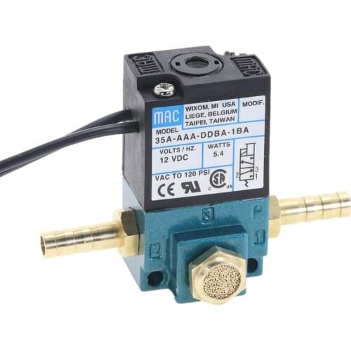 MAC 3 Port Electronic Boost Control Solenoid Valve 35A-AAA-DDBA-1BA 1/8'' NPT With Brass Silencer