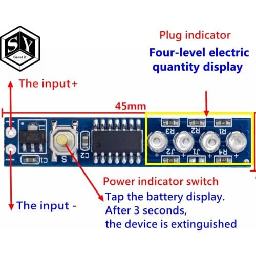 GREAT IT 1S 2S 3S 4S Single 3.7V 18650 Lithium Battery Capacity Indicator Module Percent Power Level Tester LED display board
