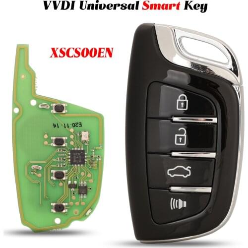 Jingyuqin 4 Buttons XSCS00EN Keyless Go Xhorse Universal Smart Remote Car Key Proximity For VVDI Key Tool Colorful Crystal Style