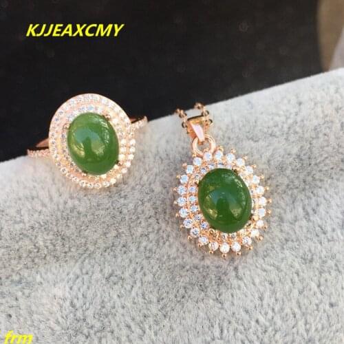 KJJEAXCMY Fine jewelry 925 sterling silver inlay Jasmine women models two sets of live mouth