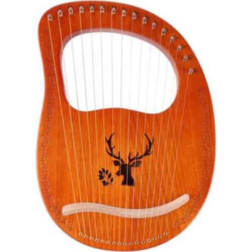 Lyre Harp 16 Metal Strings Handheld Harp Mahogany String Instrument with Tuning Wrench for Music Lovers Beginners,Etc