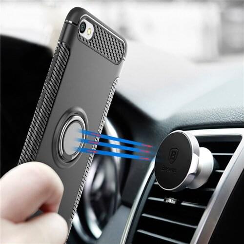 Magnetic Armor Case for Xiaomi Redmi Note 5A Luxury Silicone Case Cover Metal Ring Hard Case for Xiaomi Redmi Note 5A 2GB 16GB