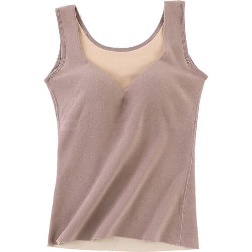 Women 2021 Autumn Winter New Sexy Warm Body Vest Female Slim Sleeveless Tops Ladies Solid Color Thermal Underwear Tops E535