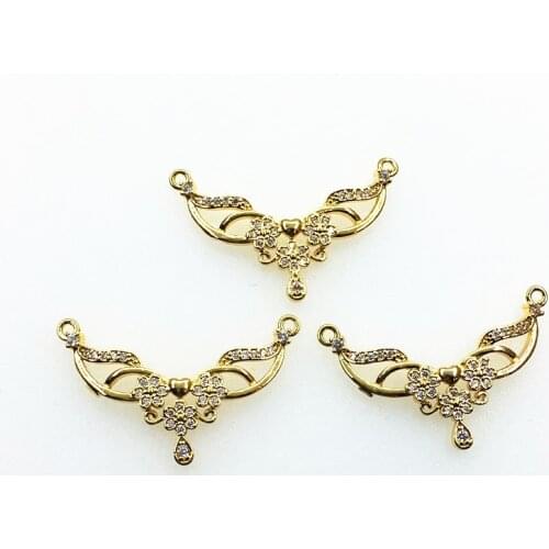 New Arrival! 31x19mm 30pcs Copper/Cubic Zirconia Connector for Handmade Necklace/Earring DIY Parts,Jewelry Accessories Findings