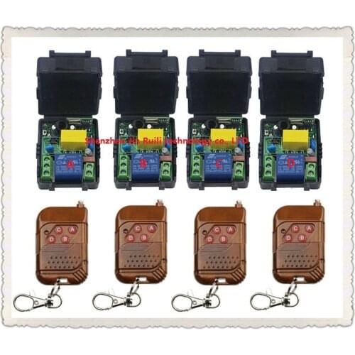 New AC220V 1CH Radio Controller RF Wireless Relay Remote Control Switch four Transmitter + four Receiver --JRL220V-51