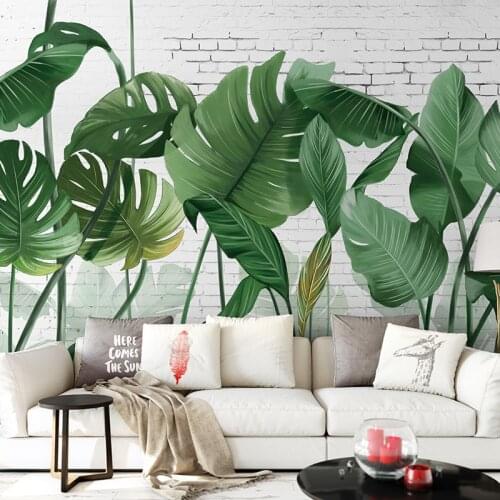 Beibehang Southeast Asia brick tropical plants wallpapers for living room decoration mural wall papers home decor tv background