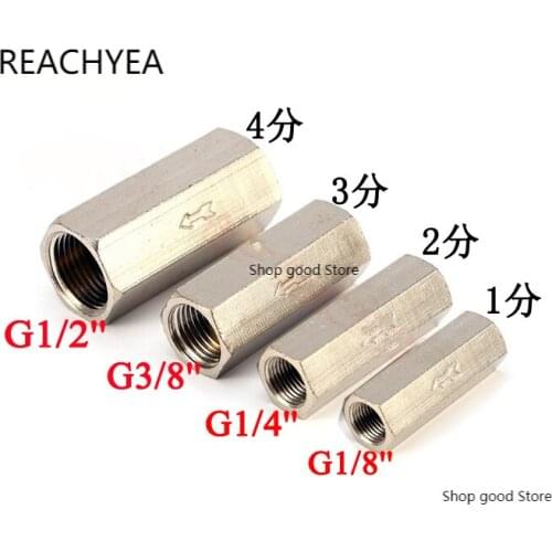 1/8"1/4" 3/8" 1/2" 3/4" BSP Female Full Ports Air Check Valve One Way Non-Return Nickel-Plated Brass Valve For Air Water Oil Gas