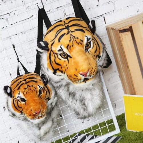 Creative Backpack Personalized Tiger Head Backpack Tiger Head Bag Male and Female Student Bag Panda Lion Head