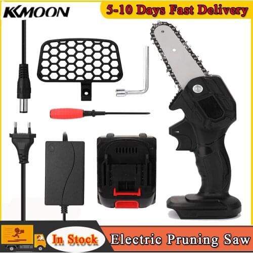 11.5 Inch Two Battery 21V Portable Electric Pruning Saw Rechargeable Small Wood Spliting Chainsaw One-handed Woodworking Tool