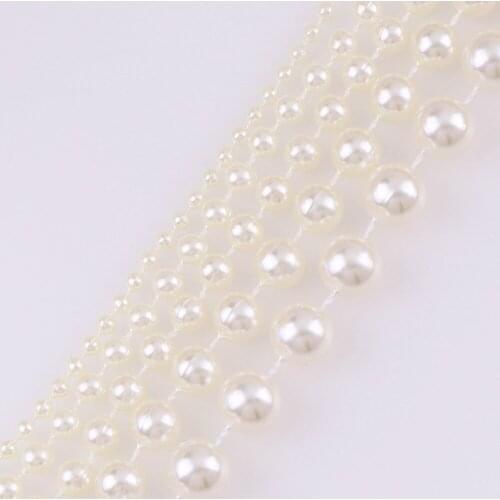 5Meters3-20mm Half Round Flatback Imitation Pearl Beads Chain For Wedding Party Decoration