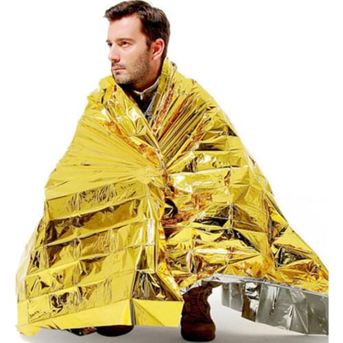 Outdoor Portable Emergency Survival Rescue Blanket First Aid Fireproof Windproof Waterproof Awning Curtain Tents Sun Shelters
