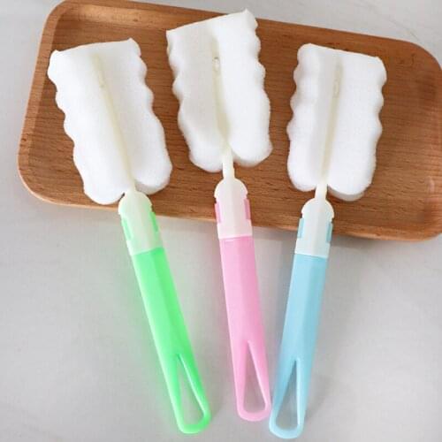 Kitchen Cleaning Tool Sponge Brush for Wineglass Bottle Coffe Tea Glass Cup Long Handle Cleaning Utensils Brushs Color Random