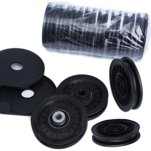 1Pcs Gym Bearing Pulley 90mm Wearproof Nylon Bearing Pulley Wheel Cable Universal Fitness Gum Bearing Pulley Fitness Equipment
