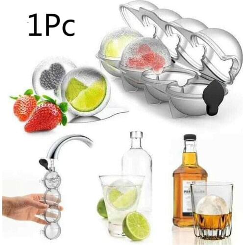 Diy 4 Cavity Ice Cube Maker 3D Diy Silicone Whiskey 5.5Cm Round Ice Ball Mold Tray Flexible Silicone Whiskey Cocktail