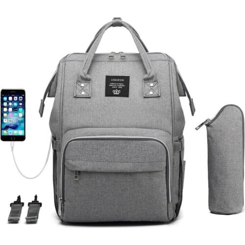 New USB Mummy Maternity Nappy Bag Large Capacity Nappy Bag Travel Backpack Nursing Bag For Baby Care Womens Fashion Travel Bag