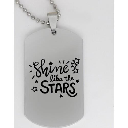 Ufine jewelry inspirational gift pendant army card shine like the stars stainless steel customed necklace N4184