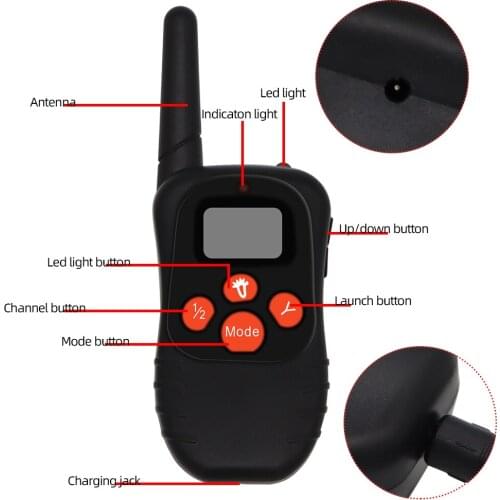 Waterproof Rechargeable 300M Wireless Remote Dog Shock Collar With LCD Display Adjustable Vibration Static Dog Training Collar