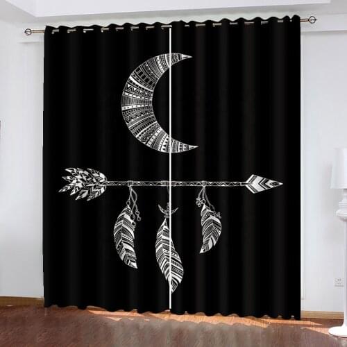 Factory wholesale ready stock blackout polyester cotton fabric curtain window treatment cortina
