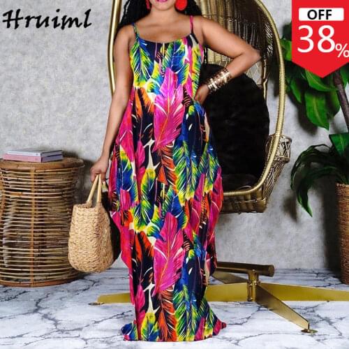 Woman Clothes Dresses Summer Plus Size Fashion Leaf Print Casual Suspender Dresses for Women Party Club Maxi Dresses for Women