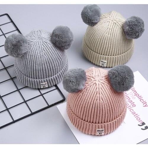 Winter Autumn Newborn Baby Hat Girls Boys Wool Cap Children Beanie Infant Toddlers Sweater Knit Cartoon Cap