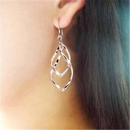 2020 Hot Sale New Fashion Earrings Jewelry Pop Shining For Women Gift Sexy Twisted Silver Color Gold Color long Lady Earrings
