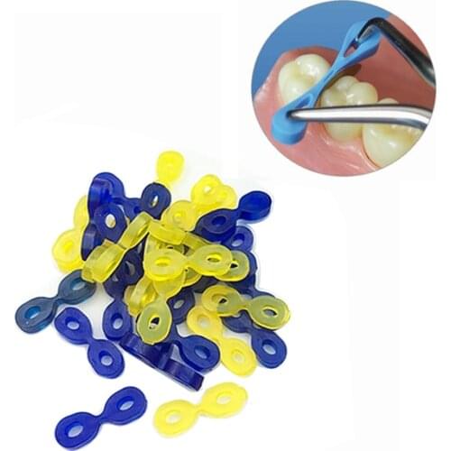 80Pcs/pcs Dental Tooth Seperator Elastic Rubber Fixing Wedges Dental Wedge Matrix Matrices Dentist Materials