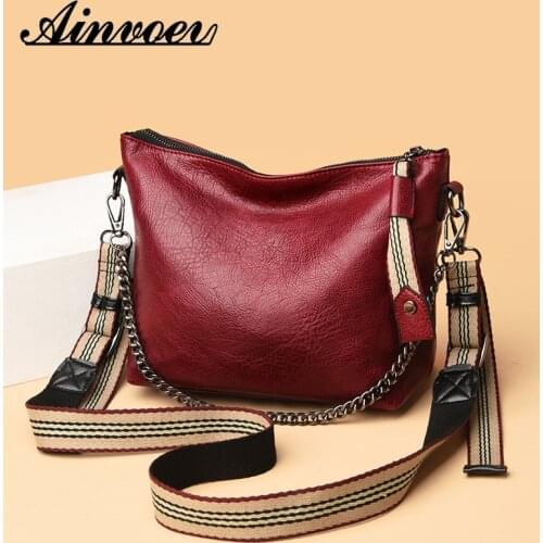 Ainvoev 2021 Chain High Capacity Handbags Travel Handbag PU Leather Shoulder Bags For Women Female Large Shoulder Bag