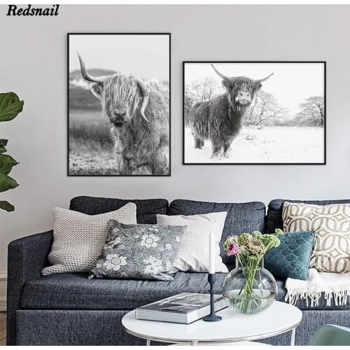 Highland Cow Wall Art Diamonds Embroidery Dutch cow DIY Diamond painting 5D Square/Round Drill mosaic Cattle Nordic Oxen EE908