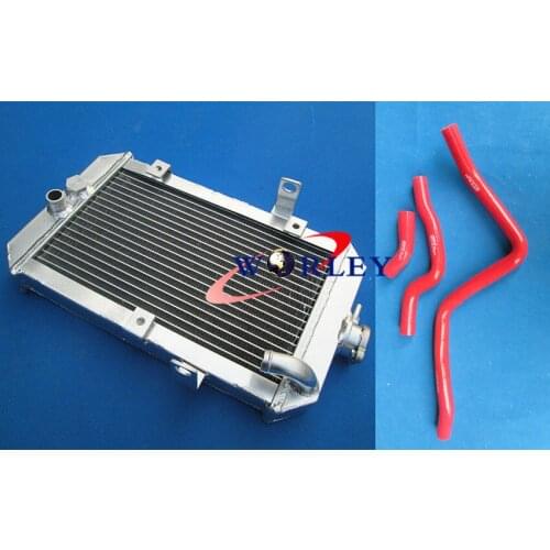 Aluminum Radiator + RED Hose for ATV Yamaha RAPTOR 660 YFM660R 2001-2005 01 02 03 04