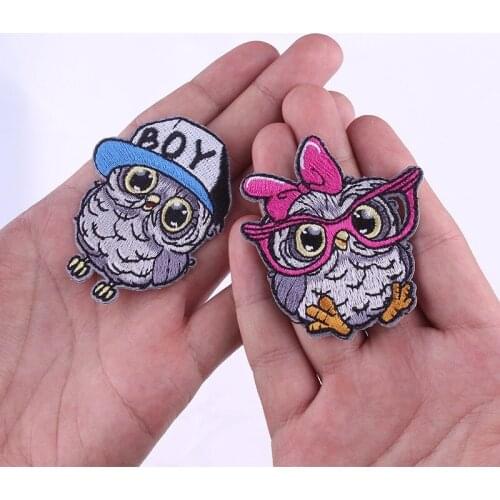 Pulaqi Cute Embroidered Owl Patch Iron Appliques For Clothing Patch For Clothes Patch Iron On Garment