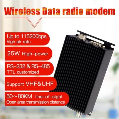 115200bps 25W wireless transceiver 433mhz transmitter and receiver rs232&rs485 radio modem long range wireless communication