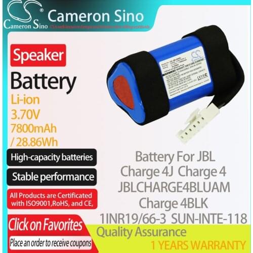CameronSino Battery for JBL Charge 4 Charge 4J JBLCHARGE4BLUAM Charge 4BLK fits JBL 1INR19/66-3 SUN-INTE-118 Speaker Battery