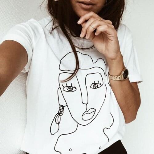 Street style Funny Printed T shirt Women Tops Casual Summer T-Shirt Woman Tshirt white Tee Shirt Short Sleeve Round Neck Tees