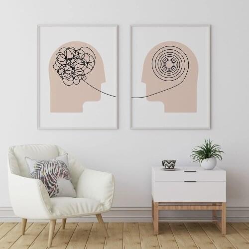 Canvas Painting Talking Helps Therapist Office Art Printable Wall Nordic Posters and Print Wall Picture for Doctor Office Decor