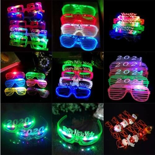 Flashing Led Glasses Luminous Light Gift Glow Headband Blinking Eye Wear Wedding Birthday Party 2021 New Year Gift