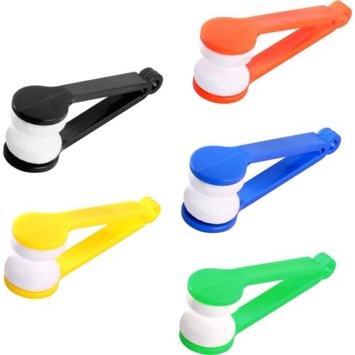 Mini Two-side Glasses Brush Microfiber Spectacles Cleaner Glasses Cleaning Rub Cleaner Eyeglass Cleaner Brush Screen Rub