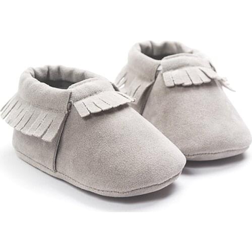 Baywell PU Suede Leather Newborn Baby Moccasins Shoes Soft Soled Non-slip Crib First Walker