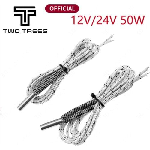 1/1.5/2M Length Heating Tube 6*20mm12V/24V 50W Ceramic Cartridge Heater For 3D Printer Sapphire Pro Plus V6 J-head Hotend Head