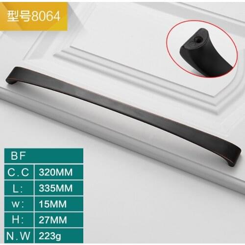 New Exquisite Cabinet USA European Black Handle Simple Black Bronze Handle Closet Drawer Cabinet Furniture Door Handle