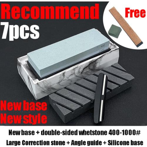 New style base Doublesided Whetstone 240-8000# Household sharpener White corundum Angle guide Correction stone Kitchen sharpener